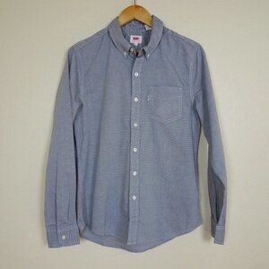 Levi's Button Front Shirt Men's Size S Gray Classic Preppy Work School Cotton
